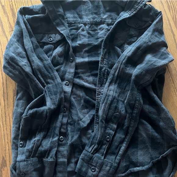 American Eagle black and white plaid flannel - Picture 1 of 1